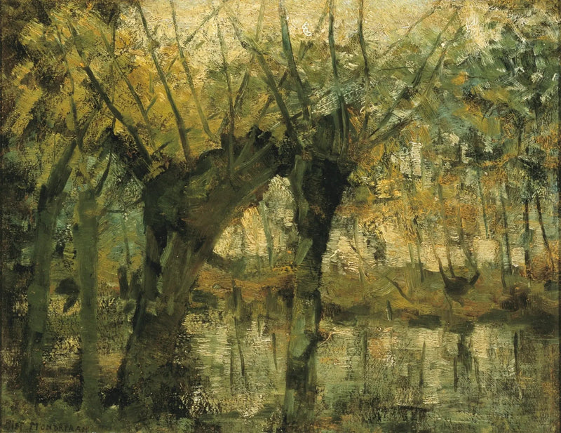 Willow Grove: Impresión de luz y sombra - Piet Mondrian