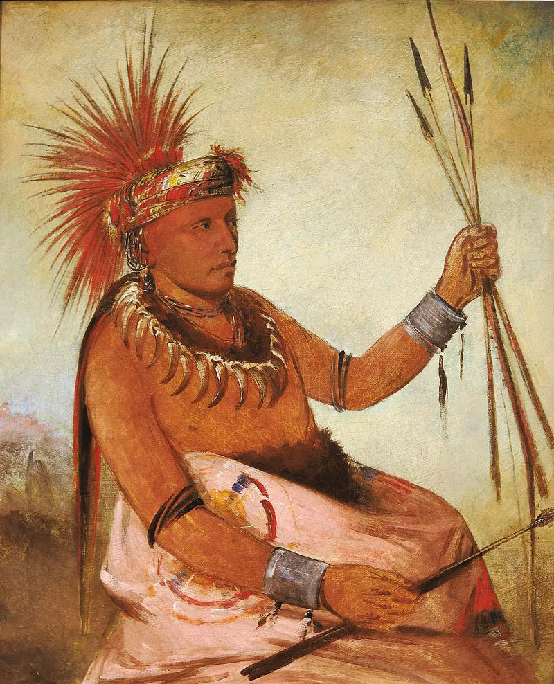 Wos-común, el hombre ocupado, un valiente - George Catlin