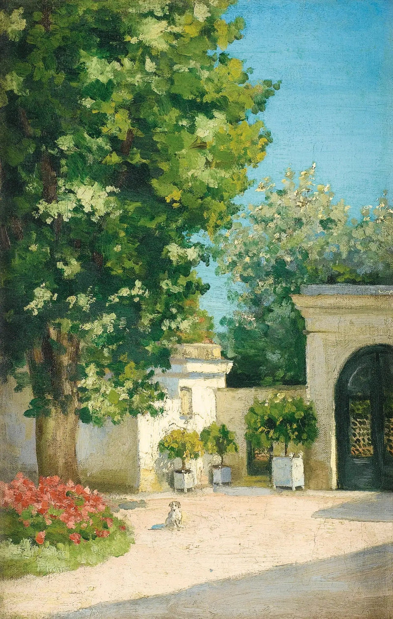 Yerrès. Del exedro, el porche de la casa familiar - Gustave Caillebotte