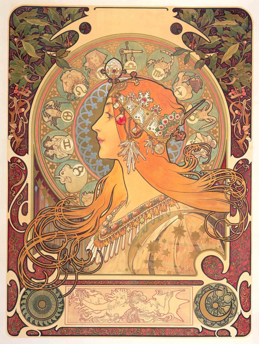 Zodiaque - Alphonse Mucha image 1 tableau peint à l’huile sur toile