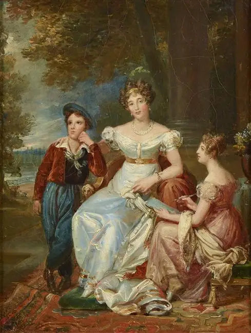 Zoé Talon, condesa de Cayla y sus dos hijos - François Gérard